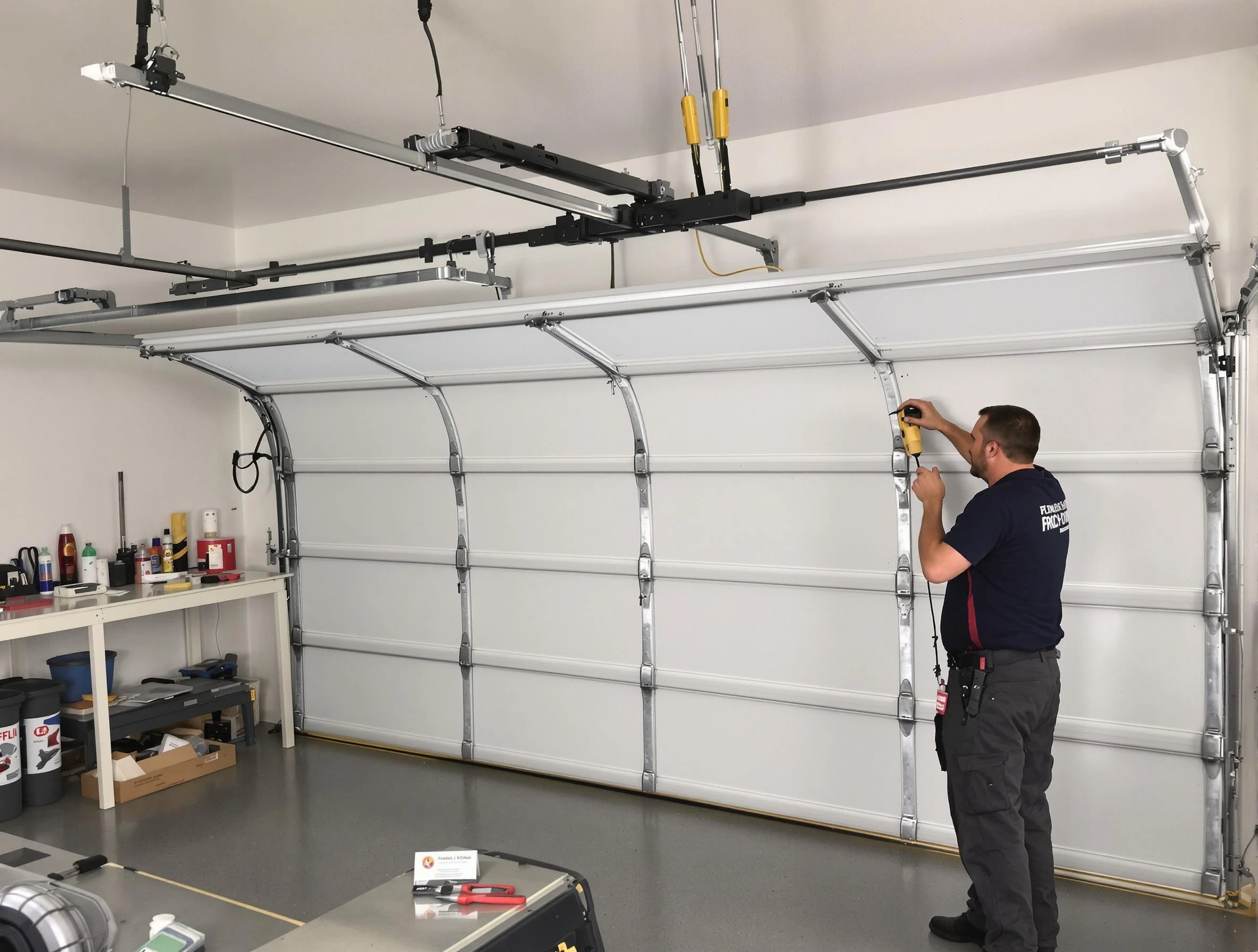 Jonesboro Garage Door Repair certified technician performing overhead door system repair in Jonesboro