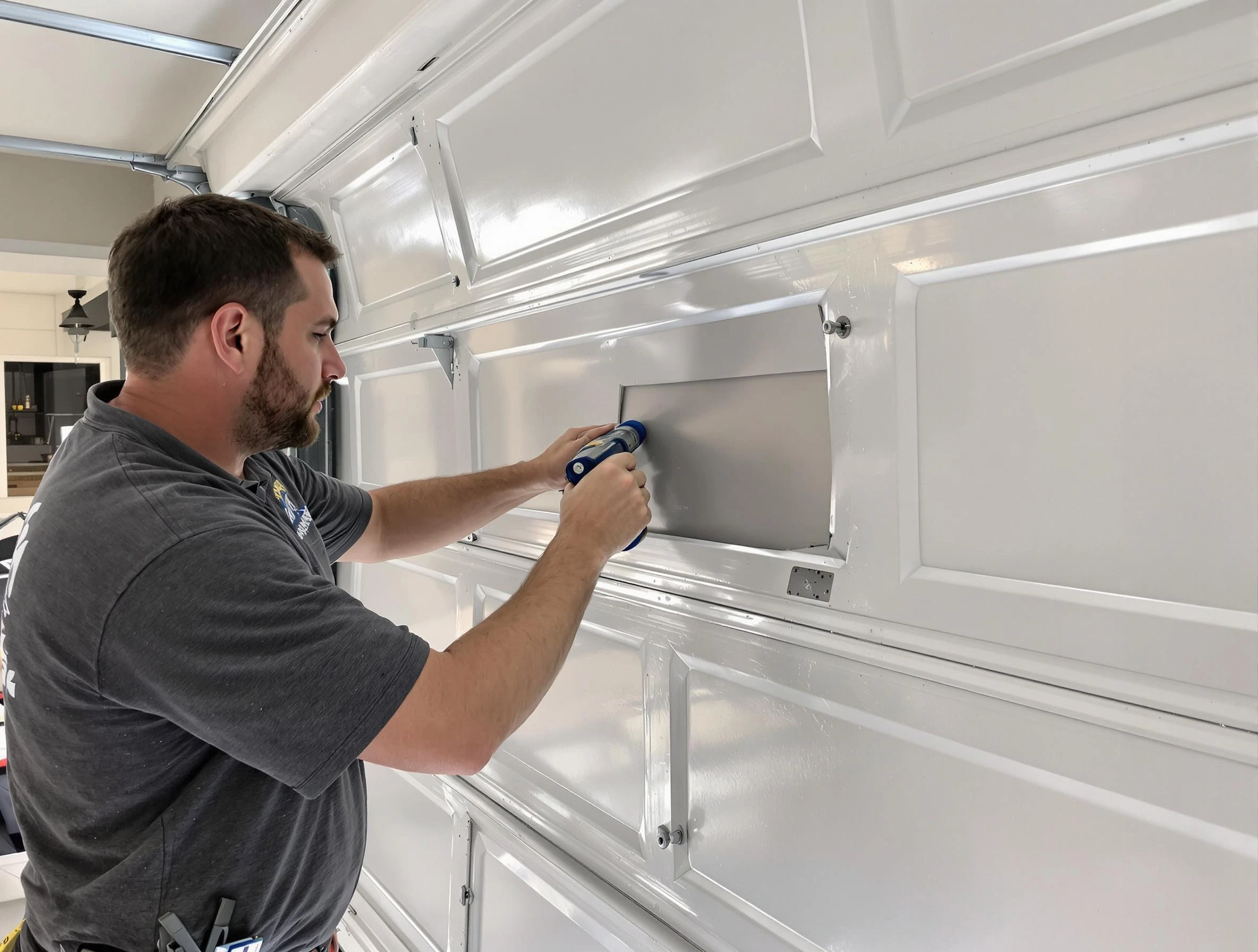 Garage door panel repair by Jonesboro Garage Door Repair in Jonesboro