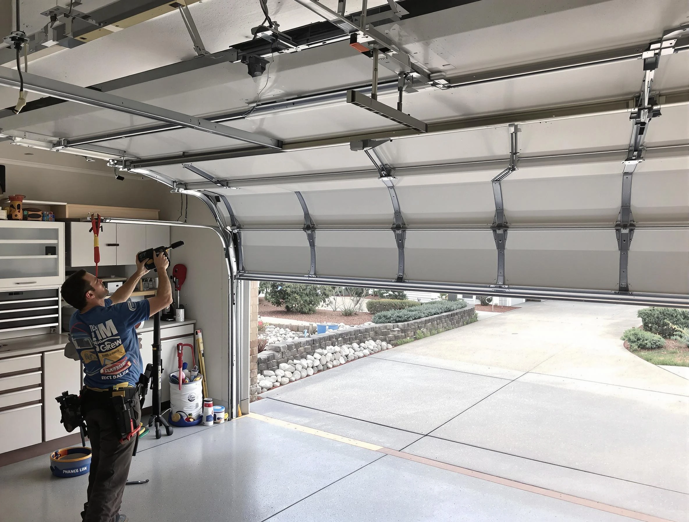 Garage door track repair service by Jonesboro Garage Door Repair in Jonesboro